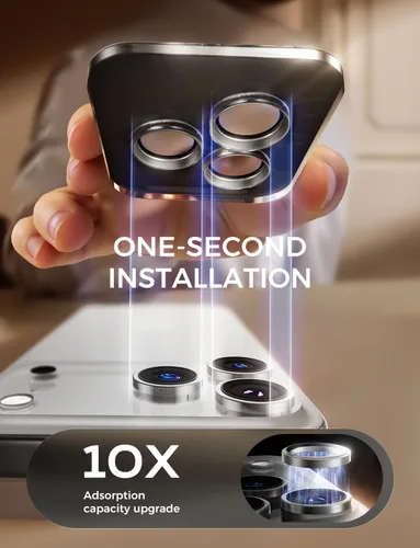 Miniatura 2 de MAGIC JOHN Protector de lente de cámara para iPhone 17 Pro Max/17 Pro [kit de alineación y ajuste invisible 1:1] Vidrio templado aeroespacial 9H