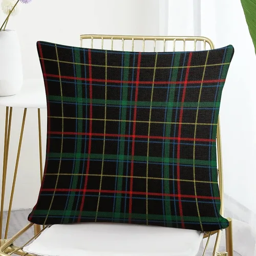 Miniatura 7 de Funda de almohada a cuadros de búfalo verde y negro, 16 x 16 pulgadas, patrón geométrico de cuadros, funda de almohada decorativa moderna para sofá
