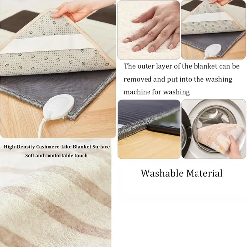Miniatura 7 de Graphene Electric Heated Floor Mat, Large Indoor Floor Heating Mat with Adjustable Temperatur/12 Hour Timer, Electric Heated Area Rug, Waterproof