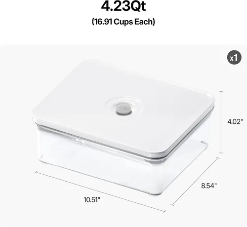 Miniatura 2 de VAKUEN Recipientes herméticos premium para almacenamiento de alimentos, 4L (4.10qt) Tapa inteligente de sellado con un clic, revestimiento patentado