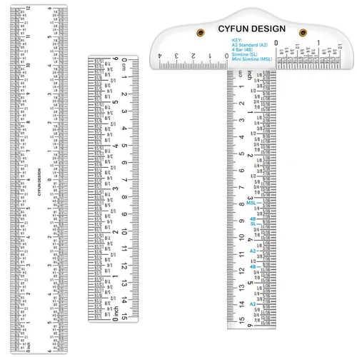 Miniatura 9 de CYFUN DESIGN Regla Escuadra en T de Acrílico de 12" 6", Regla Escuadra en T de Marcado de Precisión, Paquete de 3, Transparente, Regla en T, para 1