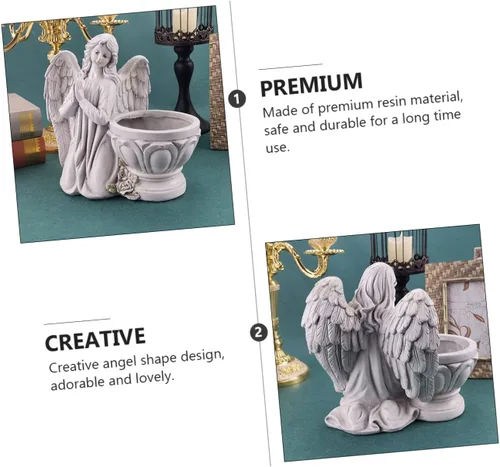 Miniatura 7 de LIFKOME Decoración de maceta de ángel de resina, adorno de jardín elegante para oficina en casa, artesanía premium, diseño elegante para amigos