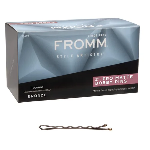 Miniatura 12 de Fromm Horquillas de pelo negro mate de 2 pulgadas, prensadas antideslizantes con fuerte sujeción y puntas de bola, estilo seguro durante todo el día