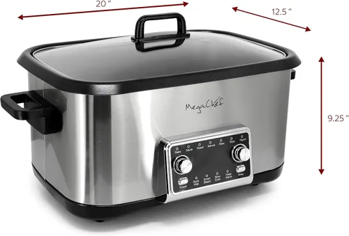 Miniatura 3 de MegaChef Cocina múltiple programable 12 en 1 de lujo de 8 cuartos de galón con Sous Vide y multifunción, pantalla digital, temperatura y tiempo