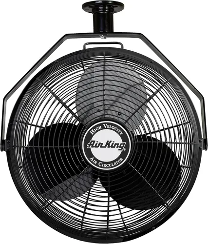 Air King 9718 Ventilador de montaje en techo de grado industrial de 18 pulgadas, color negro