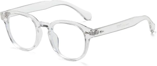Miniatura 11 de Gafas Retro Redondas de Bloqueo de Luz Azul para Hombres y Mujeres, Montura Vintage sin Prescripción para Lectura de Computadora