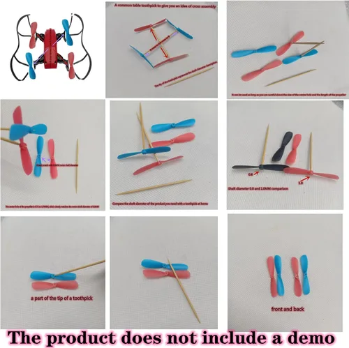 Miniatura 8 de skrnrhrery Las cuchillas de hélice, las hélices positivas y negativas de 1.8 pulgadas son adecuadas para cuadricópteros modelo de avión planeador