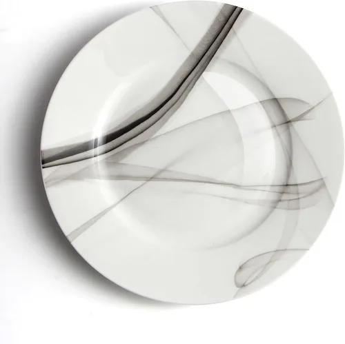 IQCWOOD Platos llanos de porcelana blanca, juego de 6, 6.5 pulgadas, platos llanos de porcelana, juego de platos blancos, platos blancos de