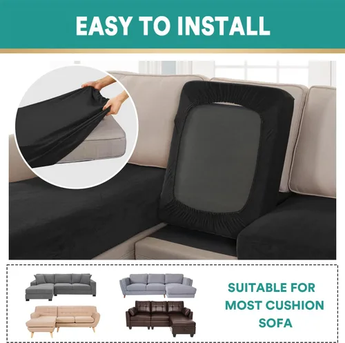 Miniatura 3 de MIFXIN Fundas para sofá modular, 3 piezas, funda de asiento de sofá de terciopelo elástico en forma de L, funda de cojín separada, protector