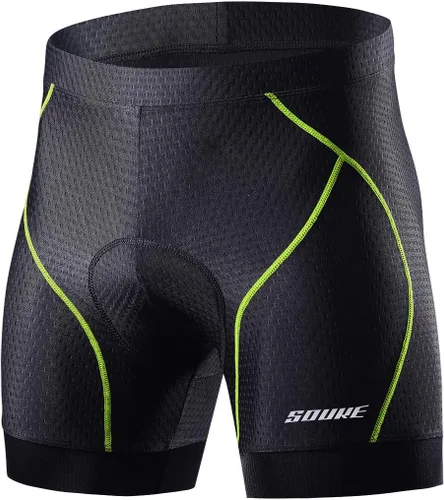 Souke Sports Men's Cycling Underwear Shorts 4D Padded Bike Bicycle MTB Liner Shorts with Anti-Slip Leg Grips