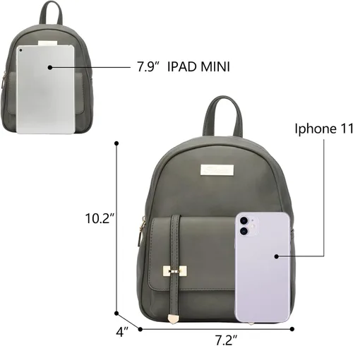 Miniatura 4 de KKXIU Mochila pequeña para mujer, bolso convertible de cuero para mujer, Mochilas Daypack