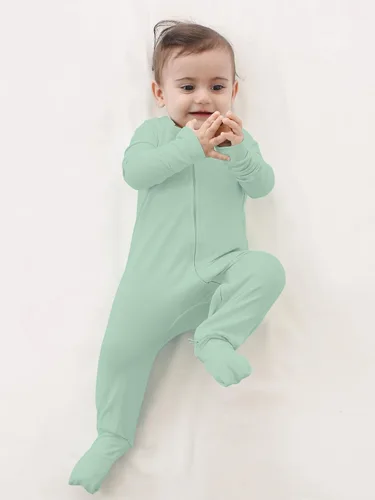 Miniatura 4 de GUISBY Pijama de rayón sin pies, manga larga con cremalleras de 2 vías, mamelucos para dormir