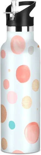 Miniatura 13 de Insulated Water Bottle with Straw Colorful Flowers Double Wall Vacuum Insulated Lightweight for Sport Gym Outdoor Travel School