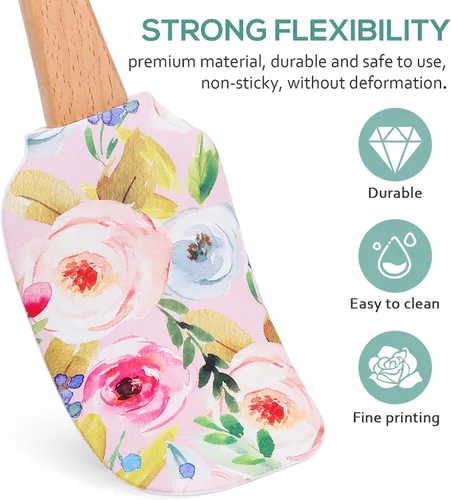 Miniatura 7 de 2 espátulas de crema para tartas, raspadores de silicona para tartas, accesorios para raspadores de mantequilla, espátulas para hornear para cocina
