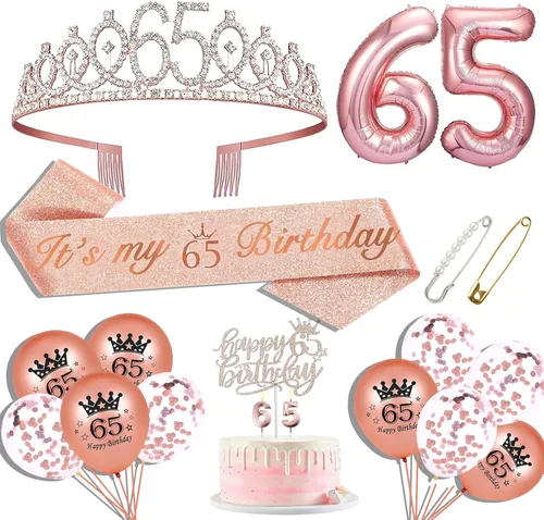 Miniatura 9 de Decoraciones de cumpleaños 90 para mujer, banda de cumpleaños 90, corona de cumpleaños 90, adorno para pastel de cumpleaños 90, globos, juego
