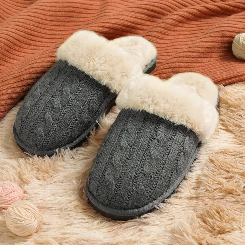 Miniatura 5 de DREAM PAIRS - Pantuflas de punto trenzado y piel sintética para mujer