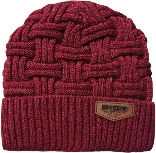 Miniatura 21 de Loritta Gorro de invierno cálido de punto grueso y holgado para hombre