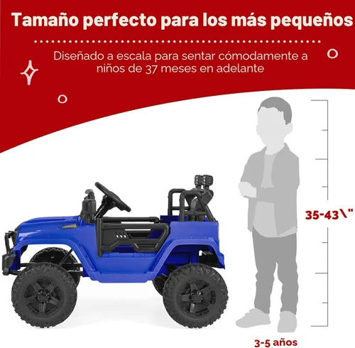 Miniatura 4 de Productos de la mejor elección, camioneta de juguete para montar de 12 V para niños con control remoto para padres, suspensión de resorte, luces Azul