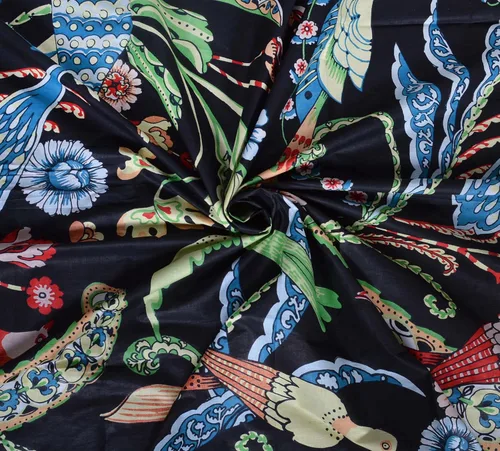 Miniatura 10 de Yard - Tela de gasa de algodón con estampado floral de 45 pulgadas de ancho, color negro, para costura (5 yardas, rosa bebé)