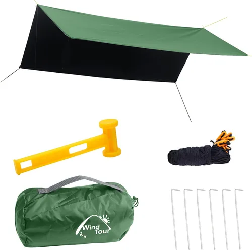 Miniatura 11 de Wind Tour Tienda de campaña multifuncional portátil, huella, toldo de viaje, mosca de lluvia, refugio impermeable, lona de campamento al aire libre