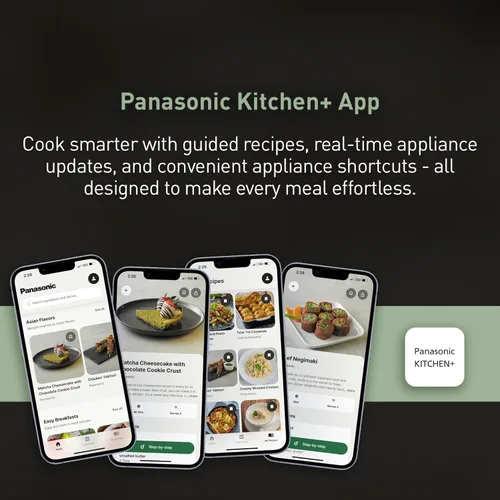 Miniatura 4 de Panasonic HomeChef Combo de Microondas y Freidora de Aire de Mostrador 4 en 1, 20 Preajustes que Ahorran Tiempo + Recetas Vinculadas a la App, Horno