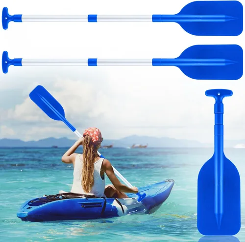 Miniatura 8 de Tradder 2 remos telescópicos plegables para kayak, remo de 21.3 a 41.7 pulgadas, remo de plástico de aluminio, remo de longitud ajustable para Rojo