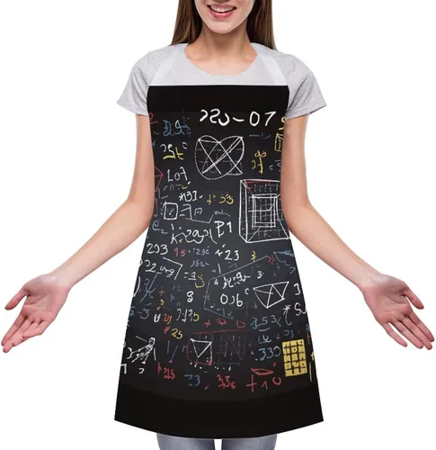 Miniatura 3 de Mathematics And Physics Cooking Aprons Unisex Kitchen Apron Adjustable Bib Apron with Pockets Waterdrop Resistant Chef Aprons for BBQ Drawing