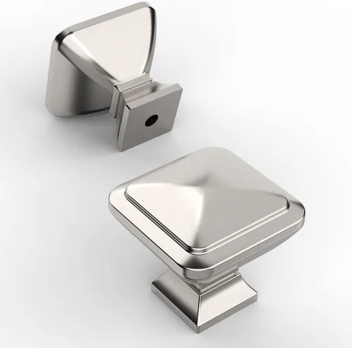 Miniatura 29 de Amerdeco - Paquete de 10 tiradores de latón cepillado para armarios con orificio central de 3 pulgadas (76 mm), tiradores para armarios de cocina
