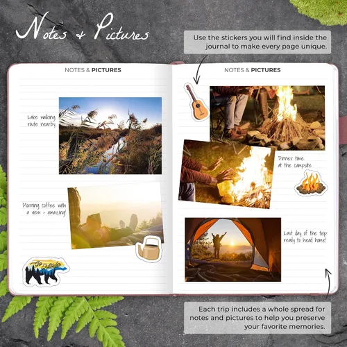 Miniatura 4 de Clever Fox Diario de Campamento – Libro de Registro de Campista y Planificador de Viajes en RV – Diario de Campamento al Aire Libre y Cuaderno