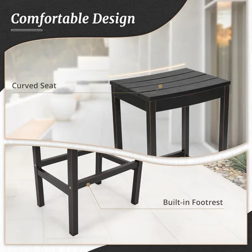 Miniatura 5 de Cozyman Juego de mesa y sillas de altura de barra al aire libre, 3 piezas con parte superior negra y patas de bronce para patio con mesa superior