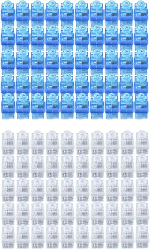 CALIFORNIA CADE ELECTRONIC Luces de dedo, 100 linternas blancas y azules para niños y adultos, recuerdos de fiesta a granel