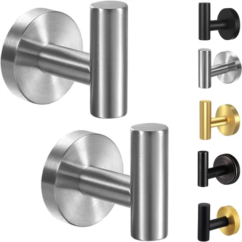 Kruodop Ganchos para Toallas de Baño, 2 Paquetes Soporte de Pared para Toallas, Gancho de Pared Mate para Bata, Gancho para Toallas de Puerta de