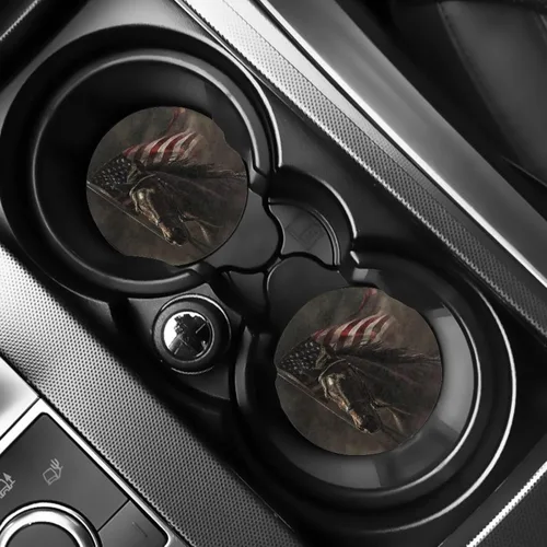 Miniatura 17 de AFPANQZ 250 Years Print Car Coasters for Cup Holders Absorbent Car Accessories 2.8" Car Cup Holder for Women 2 Pack
