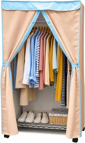 Miniatura 11 de Formosa Covers Funda portátil para estante de ropa, protege tu ropa del polvo, mantiene tu habitación organizada en beige caqui (solo funda)