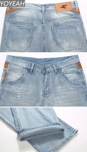 Miniatura 3 de YOYEAH Jeans holgados y rectos para hombre de ajuste regular