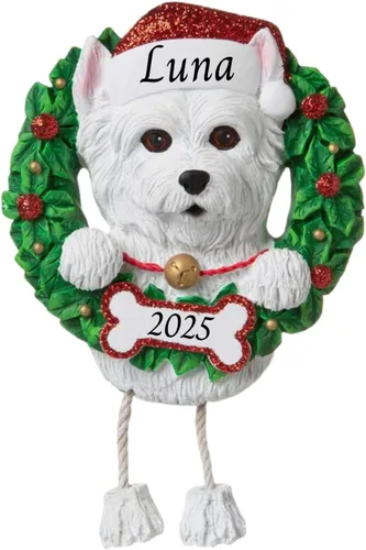 Miniatura 12 de Adornos personalizados para árbol de Navidad 2024 para mascotas – Razas de perros Beagle – Adorno personalizado de Feliz Navidad – Recuerdo