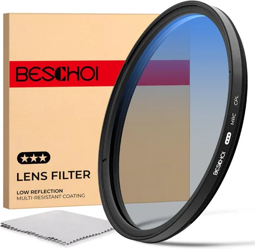 Miniatura 9 de Beschoi Filtro polarizador de 1.457 in, filtro polarizador circular multicapa de 30 capas con revestimiento nano multicapa (CPL) con vidrio óptico