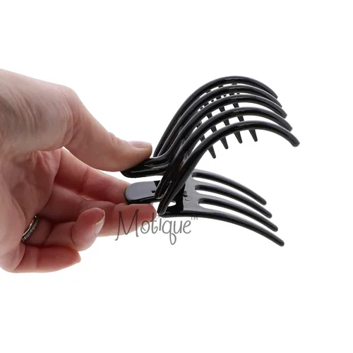 Miniatura 4 de Pinza de garra marbelizada para el cabello - Negro