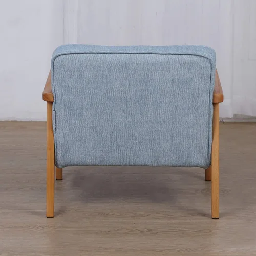 Miniatura 7 de BabyLand Sillón para niños, sofá individual para niños con estructura de madera maciza y tela de lino para regalo de niños (azul claro)
