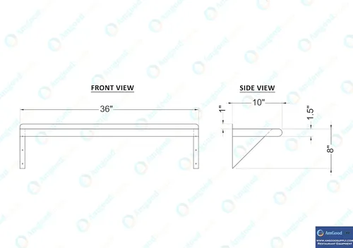 Miniatura 8 de AmGood Estante de pared de acero inoxidable de 36 pulgadas de largo x 10 pulgadas de profundidad Certificado NSF Estantería de metal