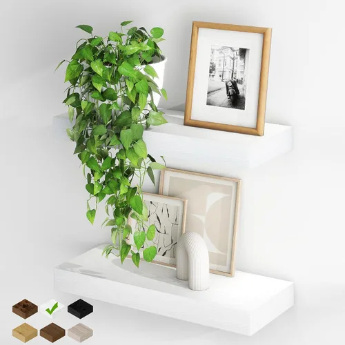 Miniatura 67 de Fun Memories Estantes flotantes para pared, estantes flotantes de 48 pulgadas de largo, juego de 1, estante colgante con soportes invisibles