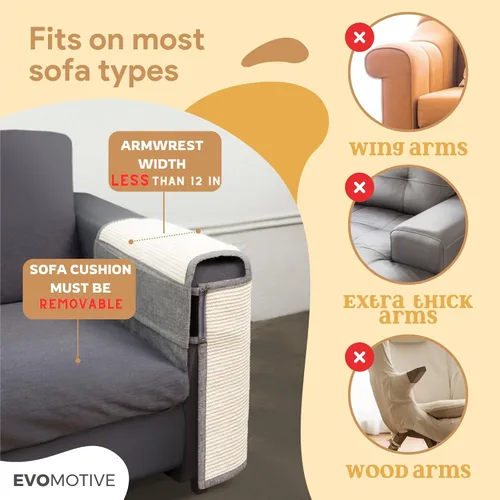 Miniatura 2 de Protector de sofá para gatos, se adapta a cualquiera de los reposabrazos, protector de muebles de arañazos para gatos