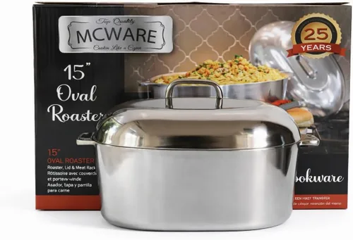 Miniatura 3 de Asador ovalado de aluminio de 15 pulgadas, McWare by Cajun Classic Cookware