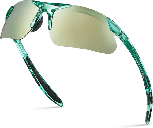 Miniatura 20 de Gafas de sol deportivas polarizadas para niños y niñas, gafas de béisbol y sóftbol, montura TR90 Negro Espejo azul hielo