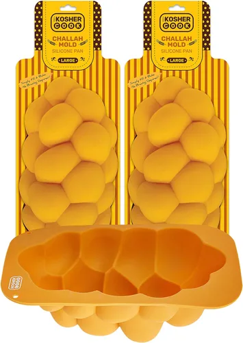 Miniatura 8 de The Kosher Cook Molde de jalá trenzado de silicona, grande, bandeja ovalada trenzada para jalá, molde para hornear pan, no requiere