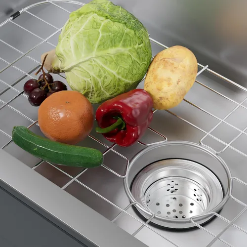 Miniatura 9 de Rejilla de fregadero de acero inoxidable y protectores para la parte inferior del fregadero de cocina, protector de fregadero de 24 x 12 pulgadas