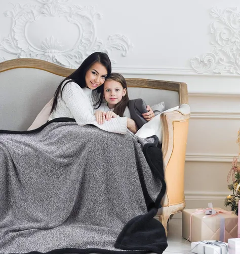 Miniatura 6 de Manta de punto Sherpa súper suave y acogedora con forro polar de felpa para entrenador y cama de 50 x 60 pulgadas, reversible, cálida para todas
