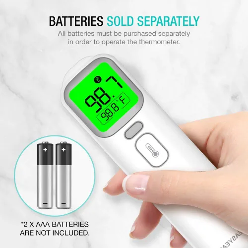 Miniatura 5 de EasyEast Termómetro infrarrojo para la frente sin contacto, pantalla digital inteligente, detección de lectura rápida, sin batería incluida