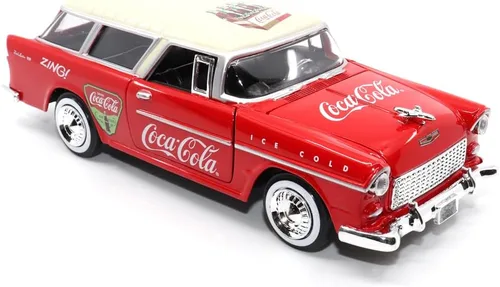 Miniatura 6 de Motor city classics Coca-Cola 1955 Chevy Nomad 1:24 Modelo a Escala Diecast Collectible 424057