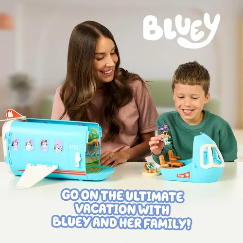 Miniatura 2 de Bluey Juguete de avión transformable 3 en 1 para niños, se convierte en centro turístico y barco, juguetes de avión para niños de 5 a 8 años